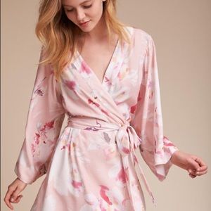 BHLDN | Brand New Baby Blue Yumi Kim Silk Robe | M